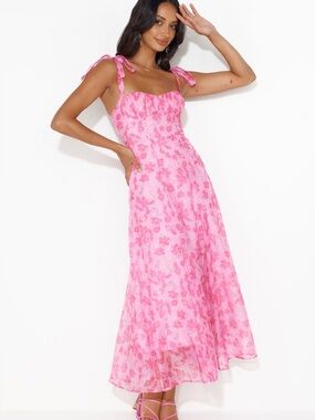 Hello Molly PLAY DRESS UPS MIDI DRESS PINK XS NWT Wedding Guest Dress